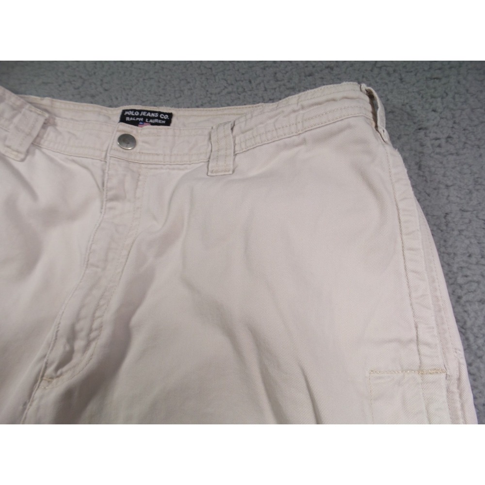 Vintage Polo Jeans Co Ralph Lauren Pants Mens Size 31x32 Beige Cargo Wide Leg - Picture 7 of 16